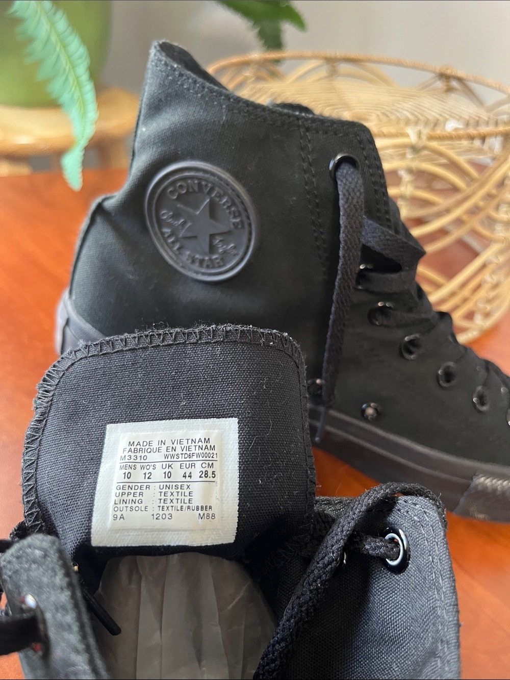Converse All Star High Top Monochrome Sneakers Black - Picture 12 of 12